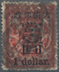 China: 1897, Red Revenue, Large $1 On 3 C., Canc. Bisected Bilingual, Two Pulled Perfs. (Michel Cat. - Sonstige & Ohne Zuordnung