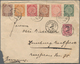 China: 1898, Coiling Dragon 1/2 C., 1 C., 2 C., 4 C. (tear), 5 C. And 10 C. Tied Bisected Bilingual - Autres & Non Classés