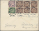 China: 1902/08, Coiling Dragon 1/2 C. (block-6) W. 2 C. Green And 5 C. Violet Tied 8 Strikes Boxed B - Autres & Non Classés