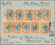 China: 1909, 1st Anniversary 3 C. (10, Two Vertical Margin Strips-5) Tied 8 Strikes Bisected Bilingu - Autres & Non Classés