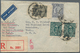 Delcampe - China: 1943/45, Air Mail Covers (4, Ex-3 Registered) To Foreign: $26.80 Rate "Chungking 32.7.27" To - Sonstige & Ohne Zuordnung