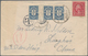 China - Portomarken: 1915, Peking Printing 4 C., A Horizontal Strip-3 With Interpanneau Tied "Shangh - Segnatasse