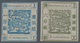 China - Shanghai: 1866, Large Dragons, Candareen, Roman Letter "1", 1 Ca. Blue Unused No Gum As Issu - Other & Unclassified