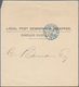 China - Shanghai: 1893, Envelope 1 C. W. Embossed Oval Size 137x78 Mm, Canc. Blue "SHANGHAI LOCAL PO - Sonstige & Ohne Zuordnung