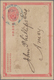 China - Ganzsachen: 1897, Card ICP Canc. Blue Large Dollar "SHANGHAI 18 NOV 97" To Amoy W. On Revers - Cartes Postales