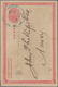 China - Ganzsachen: 1897, Card ICP Canc. Blue Large Dollar "SHANGHAI 18 NOV 97" To Amoy W. On Revers - Postkaarten