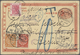 China - Ganzsachen: 1898, ICP Reply Card 1 C. Reply Part Uprated Coiling Dragon 1 C., 2 C. Tied "TIE - Postkaarten