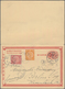 China - Ganzsachen: 1898, Double Card CIP 1 C.+1 C. Uprated 1 C., 2 C. Tied "SHANGHAI 18 MAY" Via Fr - Cartes Postales