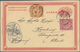 China - Ganzsachen: 1898, Card CIP 1 C. Uprated Coiling Dragon 1 C., 2 C. Tied Lunar Dater Shanghai - Cartes Postales