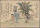 China - Ganzsachen: 1908, Card Square Dragon 1 C. Uprated Waterlow Ovpt. 1 C. (3 Inc. Pair) Canc. Bo - Cartes Postales