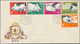 China - Volksrepublik: 1960, Pig-breeding (S40), Set Of 5, MNH, Plus Full Set Used On Official FDC, - Autres & Non Classés