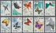 Delcampe - China - Volksrepublik: 1963, Butterflies, Two Full Sets Of 20, Both Mint No Gum As Issued And CTO Us - Sonstige & Ohne Zuordnung