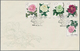 China - Volksrepublik: 1964, Chinese Peonies (S61), 3 Official FDCs Bearing The Full Set, Tied By Fi - Other & Unclassified