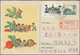 China - Volksrepublik - Ganzsachen: 1957/58, "artist Envelopes" 8 F. Green Uprated 8 F. For Registra - Ansichtskarten