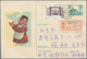 China - Volksrepublik - Ganzsachen: 1957/58, "artist Envelopes" 8 F. Green Uprated 8 F. For Registra - Postkaarten