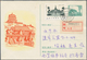 China - Volksrepublik - Ganzsachen: 1957/58, "artist Envelopes" 8 F. Green Uprated 8 F. For Registra - Postkaarten