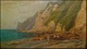 EDWARD WILLIAM CHARLTON (1859 - 1935) Oil On Board - Title: A LANDSLIDE - DEVON - Oleo