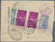 Afghanistan: 1945. Registered Airmail Letter (faults) To New York, Franked (all At Back), 1 Pl Red-l - Afghanistan