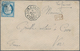 Französisch-Indochina: 1875, Ceres 25 C. Canc. Lozange Chiffre "CCH" W. Ocotogonal "CORR. D. ARMEES - Covers & Documents