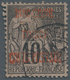 Französisch-Indochina - Paketmarken: 1891, "Colonies" 10c. Black On Lilac Surcharged By Vermillion H - Postage Due