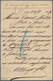 Holyland: 1897, Holy-Land: "JAFFA" Black Negative Seal On Ottoman Stationery-card 20 Pa.via Port-Sai - Palestina