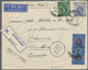 Hongkong: 1937, Registered Airmail Franked With 10,50 Cent And Vertical Pair 1 $ Georg V Sent From K - Other & Unclassified