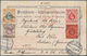 Hongkong - Treaty Ports: Tientsin, 1908, KEVII 4 C. Lilac On Red Resp. 4 C. Scarlet With 1 C., 5 C. - Other & Unclassified