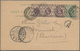 Hongkong - Ganzsachen: 1903, Card KEVII 1 C. Green Uprated 1 C. KEVII Strip-3 Tiedfour Strikes "VICT - Postwaardestukken