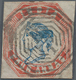 Indien: 1854-55 Lithographed 4a. Blue & Red, 5th Printing, Pos. 7, Used And Cancelled By Fine Strike - 1852 Sind Province