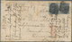 Indien: 1859, Two Pieces Of 4 D QV Black On Envelope From BOMBAY To London With Arrival Mark On Fron - 1852 Sind Province