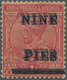 Indien: 1921 9p. On 1a. Carmine, Variety SURCHARGE DOUBLE, Mounted Mint With Large Part Original Gum - 1852 Provincie Sind