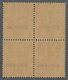 Indien - Dienstmarken: 1932-36 KGV. 1a3p. Mauve, Block Of Four With Cream Gum, Variety "No Overprint - Timbres De Service