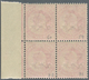 Indien - Indische Polizeitruppen: India, C.E.F., 1905/11, 1 Anna Carmine, A Marginal Block Of 4, Var - Militaire Vrijstelling Van Portkosten