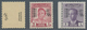 Irak: 1948-60 OVERPRINT VARIETIES: Seven Stamps Showing Various Varieties Of Their Overprint, With 1 - Iraq