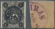 Iran: 1875/1876, Rouletted Issue 1ch. Black And Block Of Four Issue 4kr. Yellow (slight Imperfection - Iran