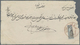 Iran: 1876, 10 Ch. Black And Blue Bisect On Cover Tied By "KERMAN" Cds., Faults, Flaw At Border, Fin - Iran