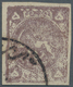 Iran: 1878, Re-engraved Lion Issue 5 Kr. Purple Bronze, Type D, Tied By "TABRIZ" Cds., Wide Margins - Iran