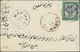 Iran: 1879, 5 Ch. Black Green Single On Cover Tied By "TEHERAN" Cds. Addressed To Meched With Arriva - Iran