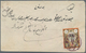 Iran: 1882, 10 Shahi Buff Orange And Black Single On Cover Tied By Viol. "KERMAN" Cds., Minor Faults - Irán