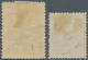 Iran: 1906, Two Overprinted Stamps 1 Ch. On 10 Ch. Brown And 2 Ch. On 2 Kr. Ultramarine Mint Hinged, - Iran