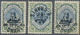 Iran: 1921, 6 Ch. On 12 Ch. Three Stamps Including Inverted Overprint, Mint Hinged With Gum Faults, - Iran
