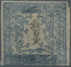 Japan: 1871, Dragons 100 Mon Blue On Native Wove Paper, Bottom Lupe- Top Full- And Vertically Large - Other & Unclassified