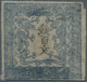 Japan: 1871, Dragons 100 Mon Blue On Native Wove Paper, Bottom Lupe- Top Full- And Vertically Large - Andere & Zonder Classificatie