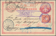 Japanische Post In China: 1892, UPU Ereply Card 2+2 Sen Uprated Offices In China 1899 20 S. Both Can - 1943-45 Shanghai & Nankin