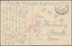 Japanische Post In China: 1918, Stampless POW-card Endorsed "SdPdg" And Vermilion Hs "POW Mail" From - 1943-45 Shanghái & Nankín
