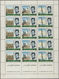 Katar / Qatar: 1966 'Kennedy' Five Complete Sets Optd. New Currency In Two Se-tenant Sheets, Variety - Qatar