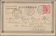 Korea: 1902, Postcard Bearing 4 Cn. Carmine Tied By "SEOUL COREE 21/DEC 02" Cds., Transit Mark "SHAN - Korea (...-1945)