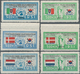 Delcampe - Korea-Süd: 1951, Flag Set Of 44 Vals. Inc. Italy Both Old And New Flag, Mint Never Hinged MNH, 4 Set - Korea (Zuid)