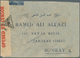 Kuwait: 1941, India 3pi. Slate (3), 1a. Red And Kuwait ½a. Red-brown On Reverse Of Airmail Cover Obl - Kuwait