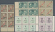 Delcampe - Macau: 1913, "Republica" Overprint, Ten Blocks Of 4, 6 And 8, Unused No Gum As Issued, Inc. 4 A./8A. - Other & Unclassified